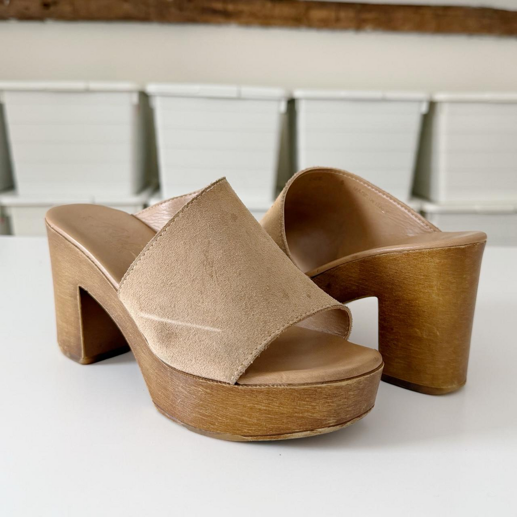 Rebels Orlanda Suede Asymmetrical Platform Clog Mules Size 6