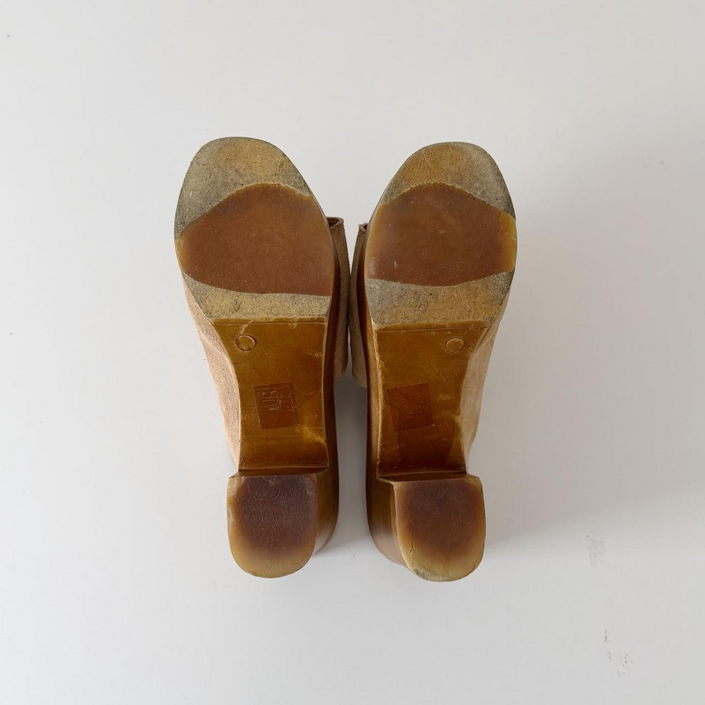 Rebels Orlanda Suede Asymmetrical Platform Clog Mules Size 6