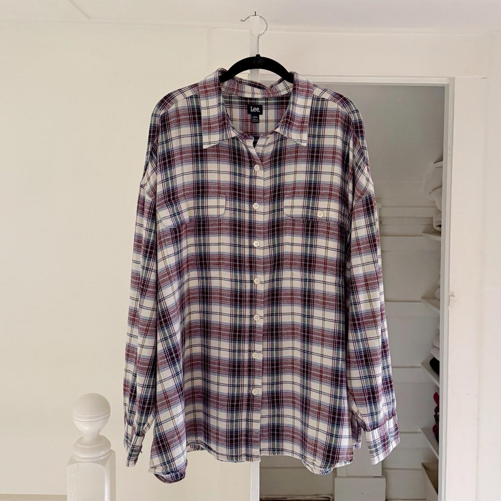 Lee Vintage Y2K Plaid Flannel Button Down Shirt Size XXXL
