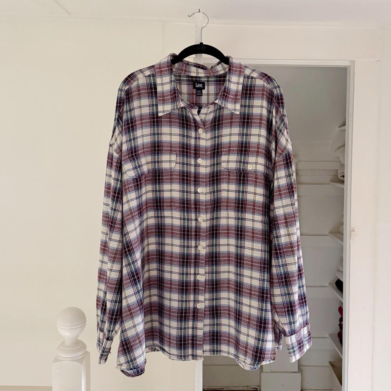 Lee Vintage Y2K Plaid Flannel Button Down Shirt Size XXXL