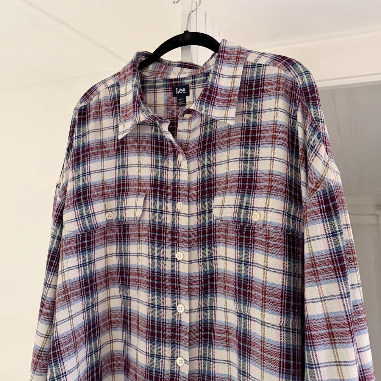 Lee Vintage Y2K Plaid Flannel Button Down Shirt Size XXXL