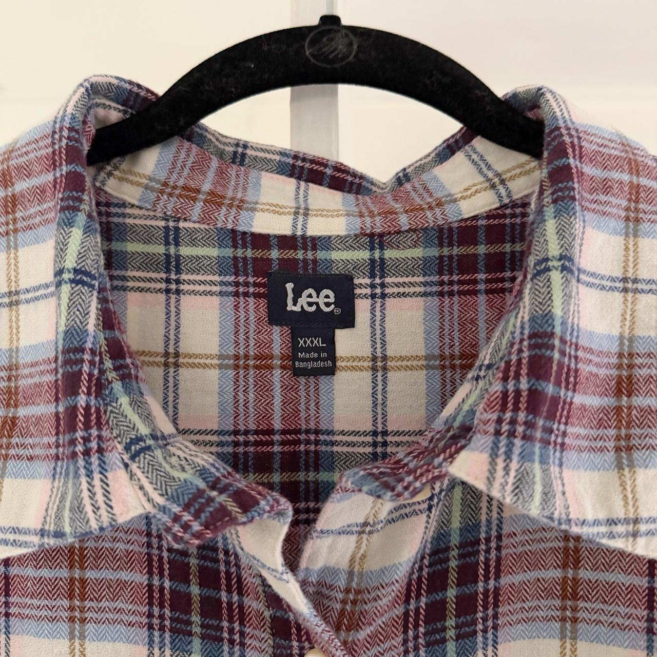 Lee Vintage Y2K Plaid Flannel Button Down Shirt Size XXXL