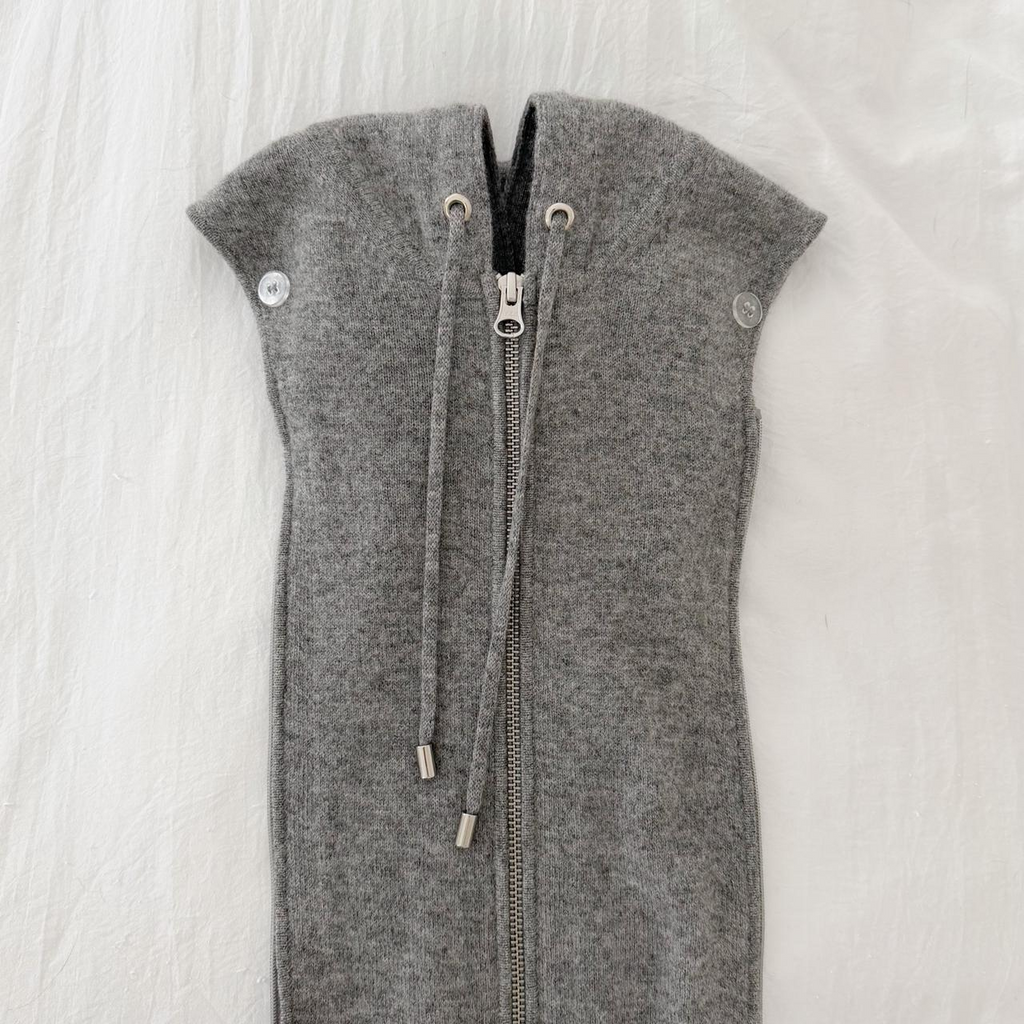 Veronica Beard Adena Wool Cashmere Hoodie Dickey in Grey Melange Size 00-14 NWT