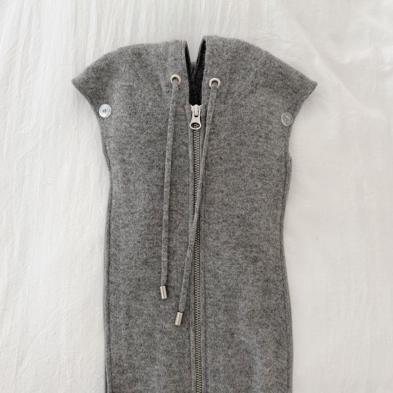 Veronica Beard Adena Wool Cashmere Hoodie Dickey in Grey Melange Size 00-14 NWT