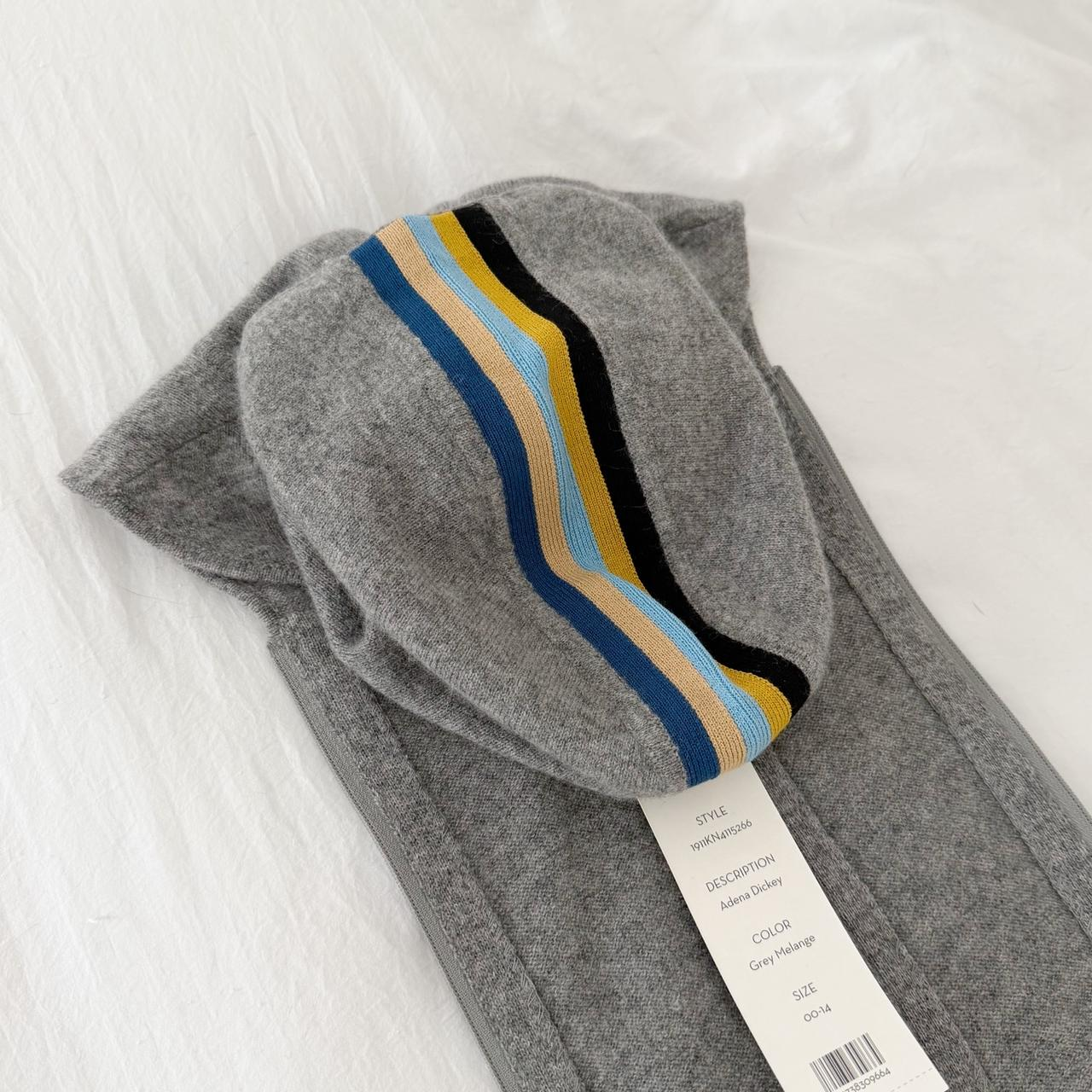 Veronica Beard Adena Wool Cashmere Hoodie Dickey in Grey Melange Size 00-14 NWT