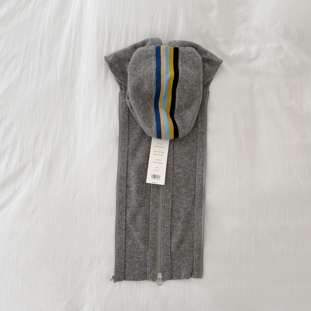 Veronica Beard Adena Wool Cashmere Hoodie Dickey in Grey Melange Size 00-14 NWT