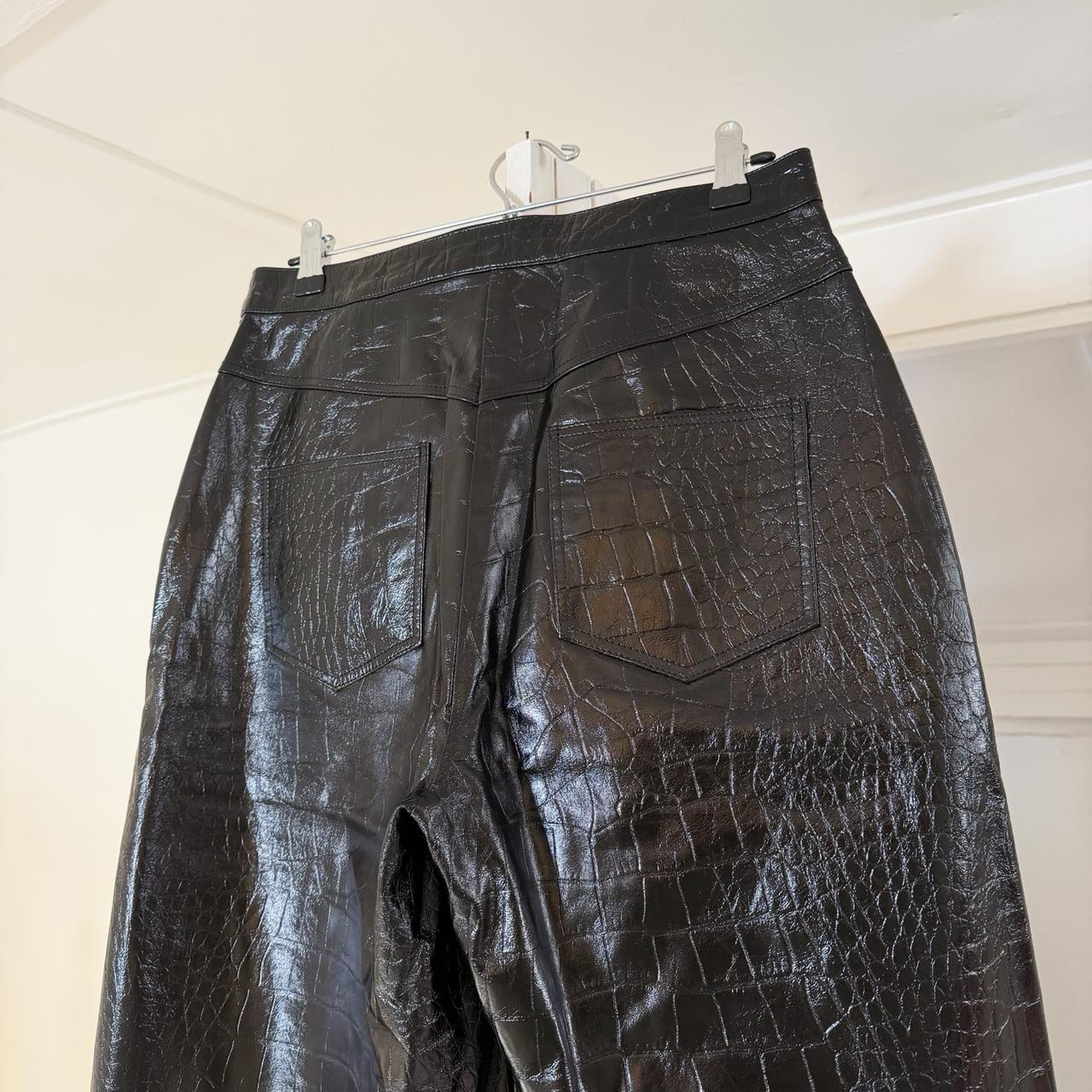 Remain Birger Christensen Manua Leather Croc Bermuda Shorts in Black Size 8