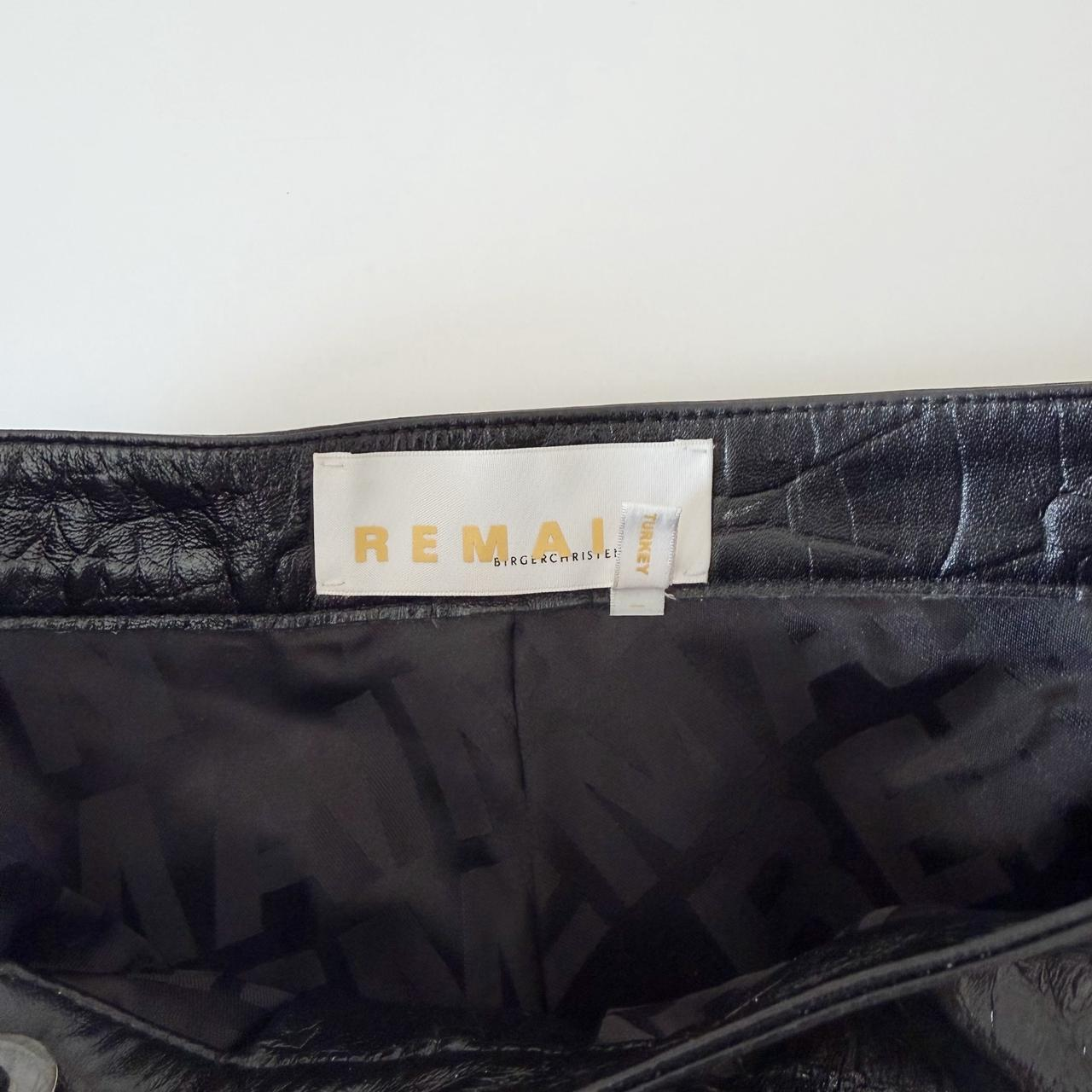 Remain Birger Christensen Manua Leather Croc Bermuda Shorts in Black Size 8