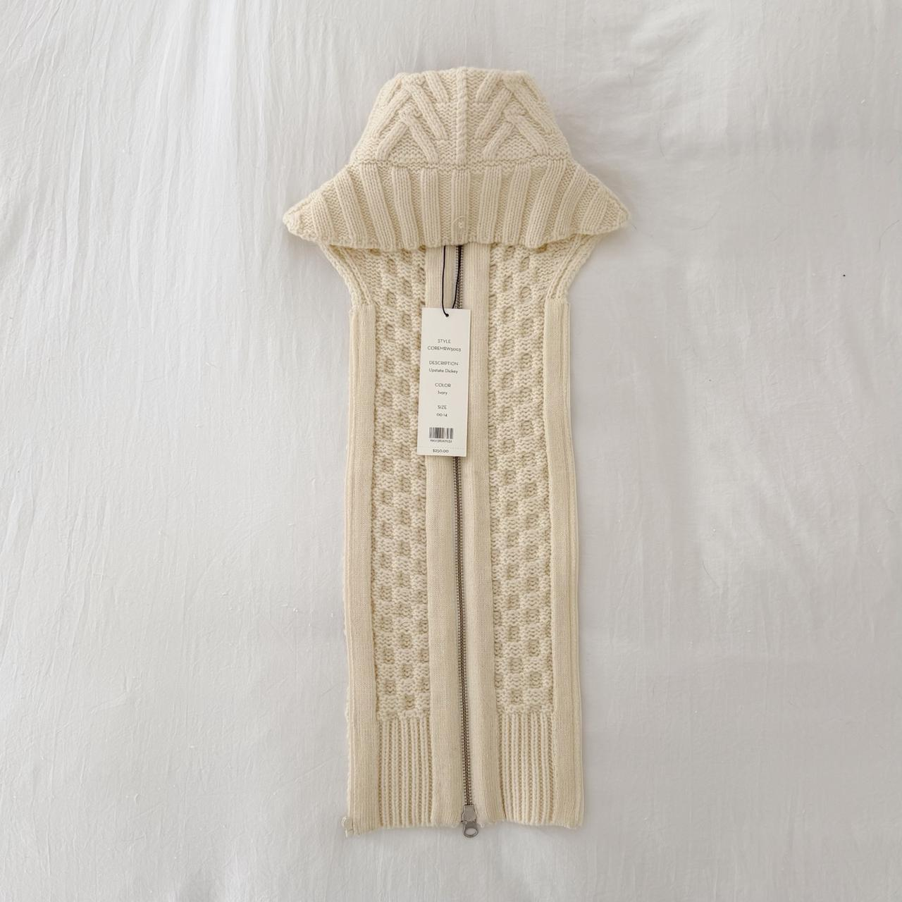 Veronica Beard Upstate Wool Cable-Knit Dickey & Cuffs Ivory Size 00-14 NWT