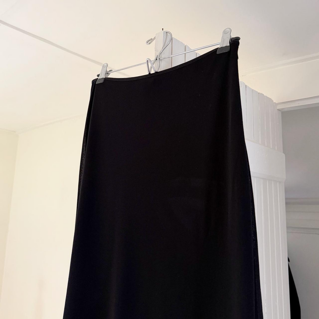 Vivienne Tam Vintage Y2K Mesh Overlay Zippered Side Slit Maxi Skirt Size 1