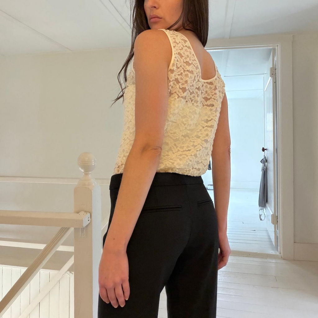 Cosabella Vintage 90s Sheer Mesh Lace Camisole Top Size L