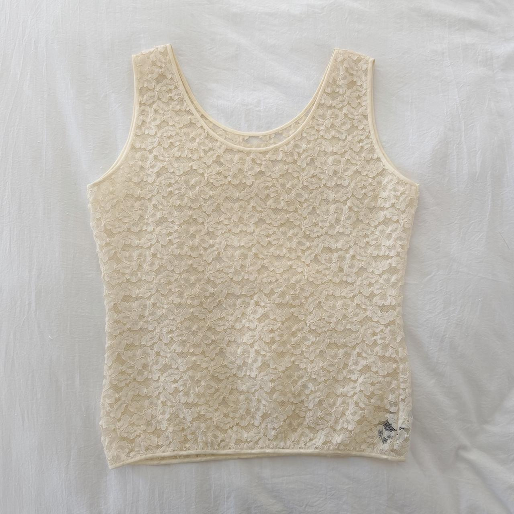 Cosabella Vintage 90s Sheer Mesh Lace Camisole Top Size L