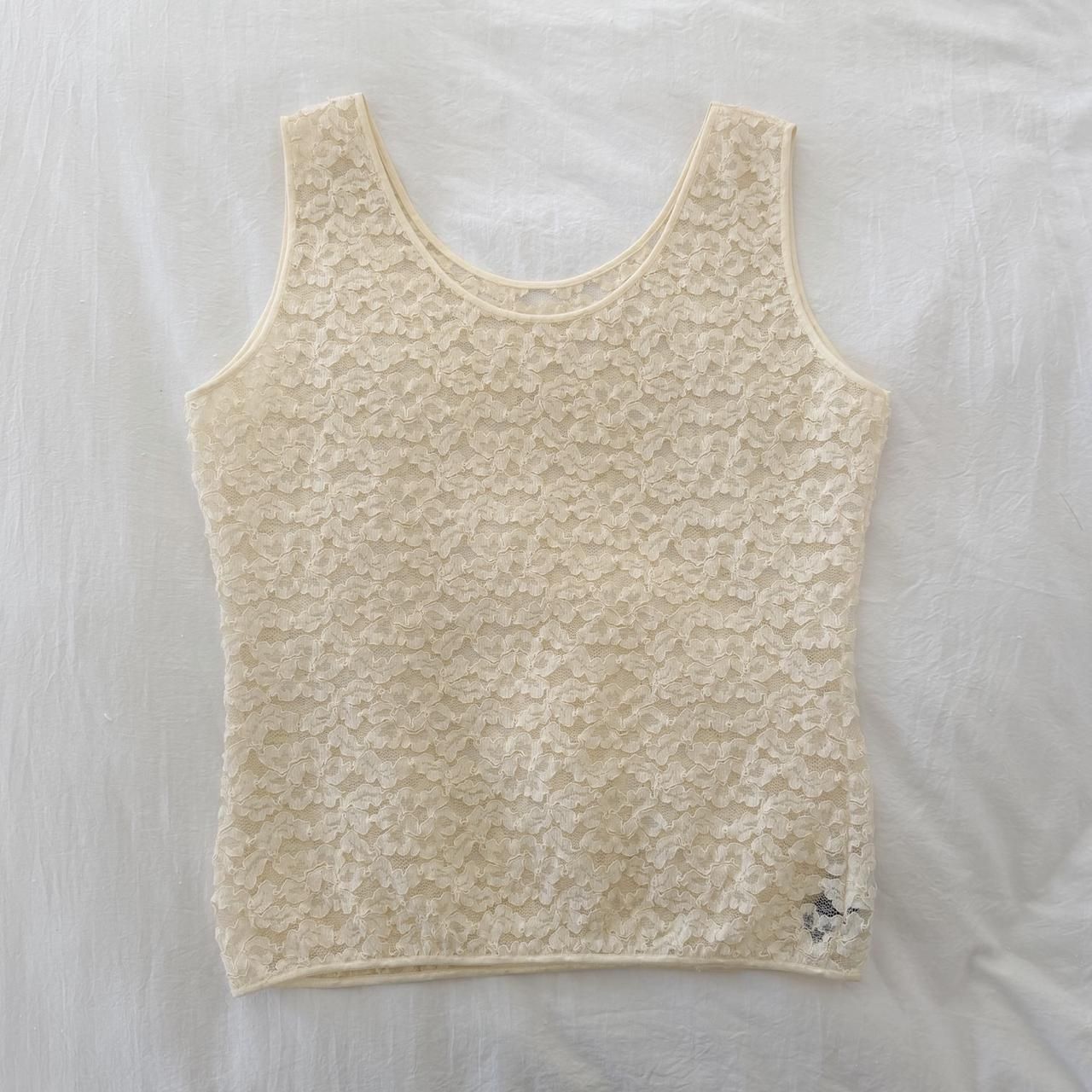 Cosabella Vintage 90s Sheer Mesh Lace Camisole Top Size L