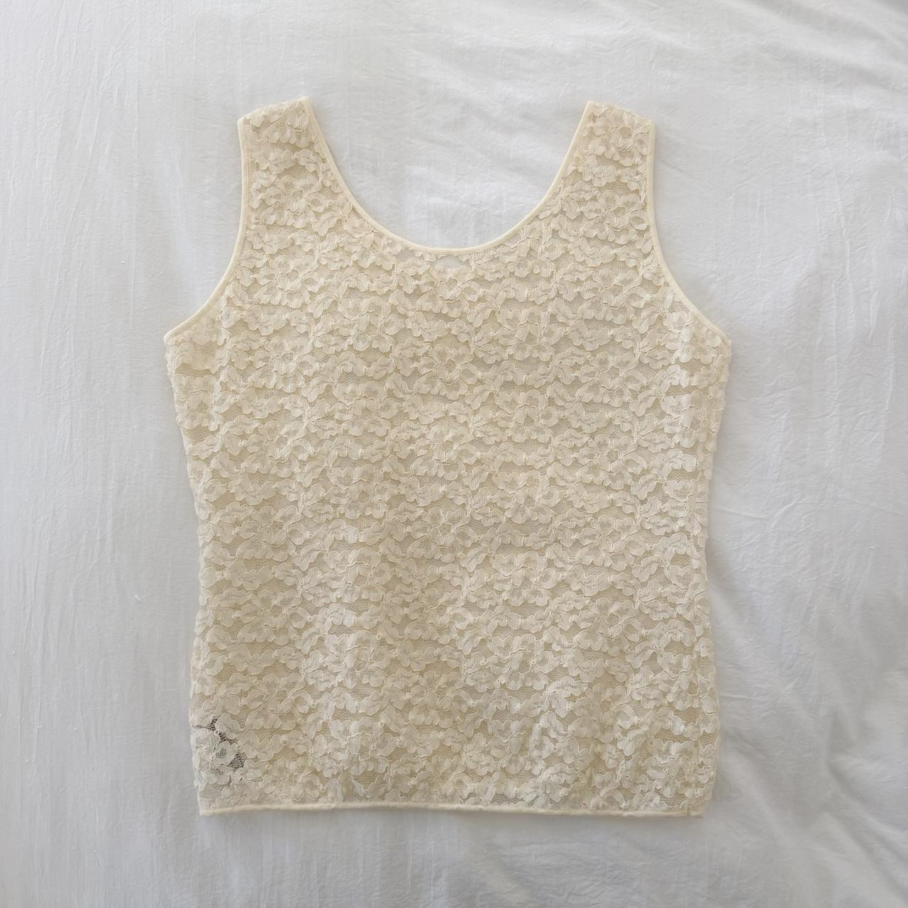 Cosabella Vintage 90s Sheer Mesh Lace Camisole Top Size L