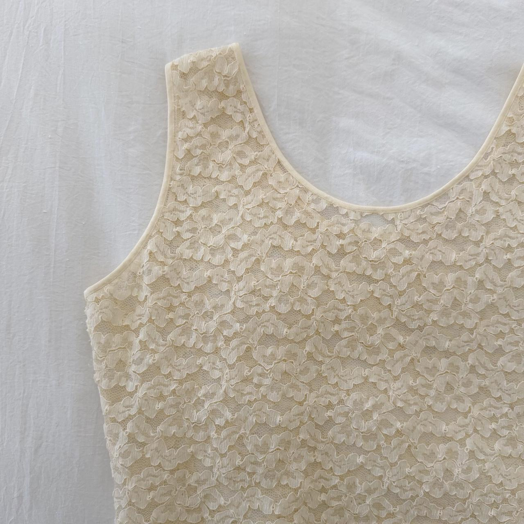 Cosabella Vintage 90s Sheer Mesh Lace Camisole Top Size L