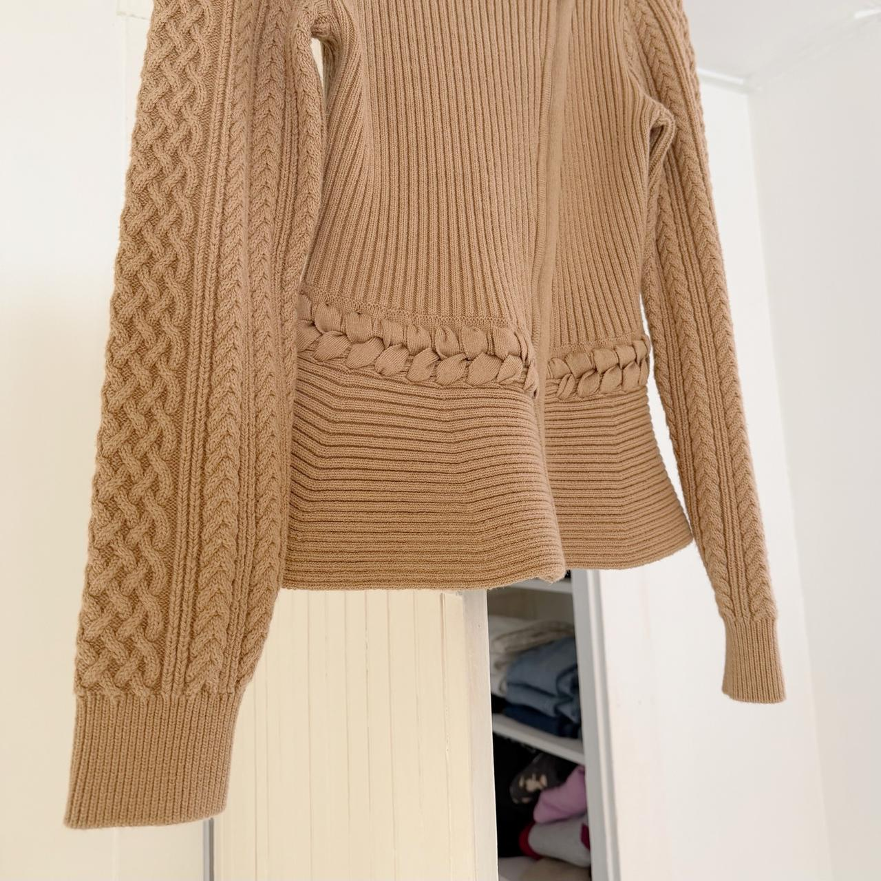 Simkhai Andi Fisherman Knit Peplum Cardigan Jacket Camel NWT Size S