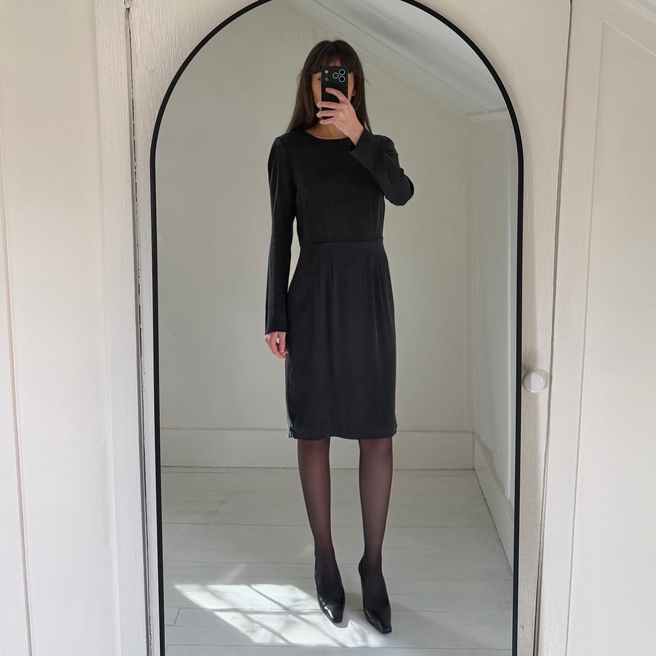 Acne Studios Vintage Y2K Silk Satin Long Sleeve Pencil Dress
