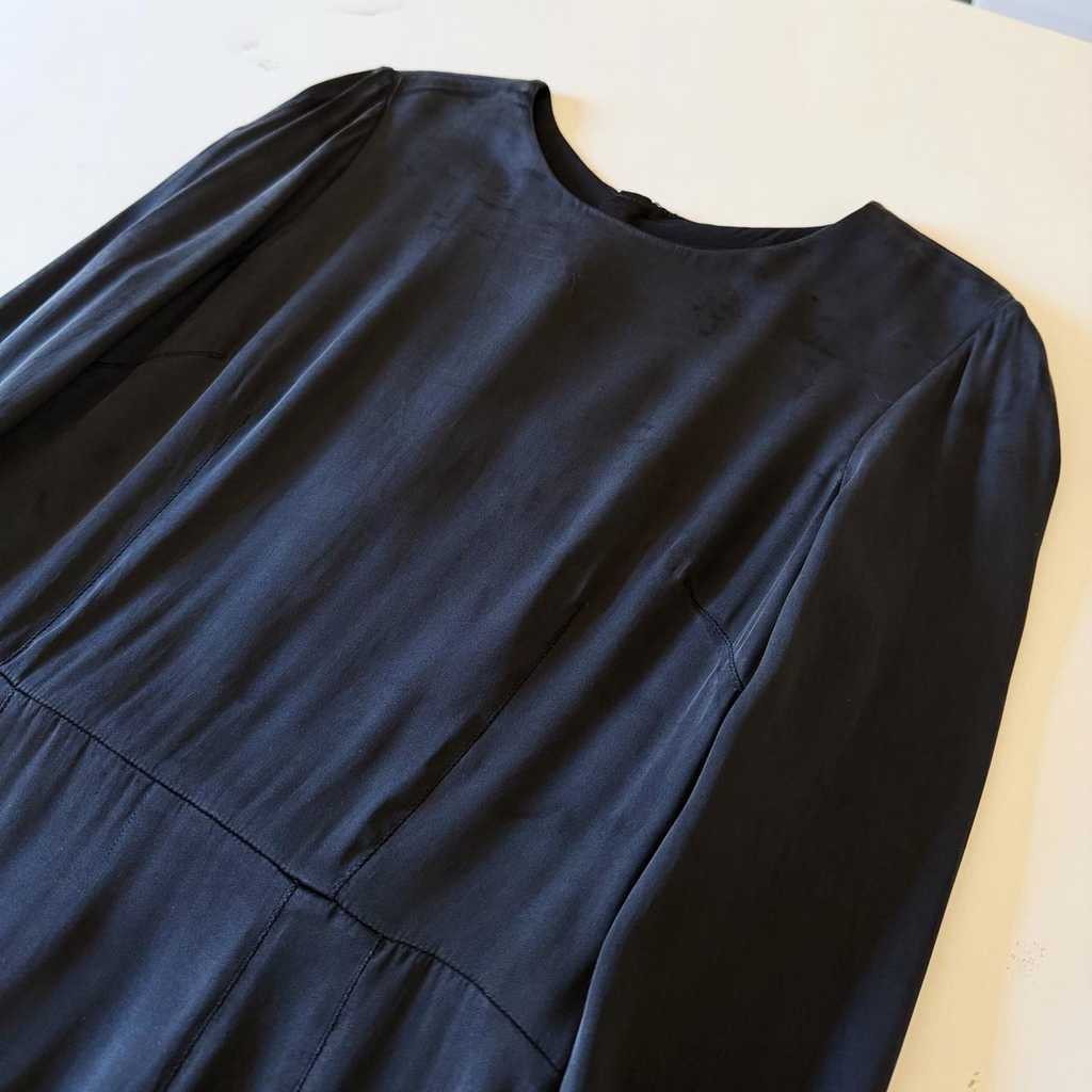 Acne Studios Vintage Y2K Silk Satin Long Sleeve Pencil Dress