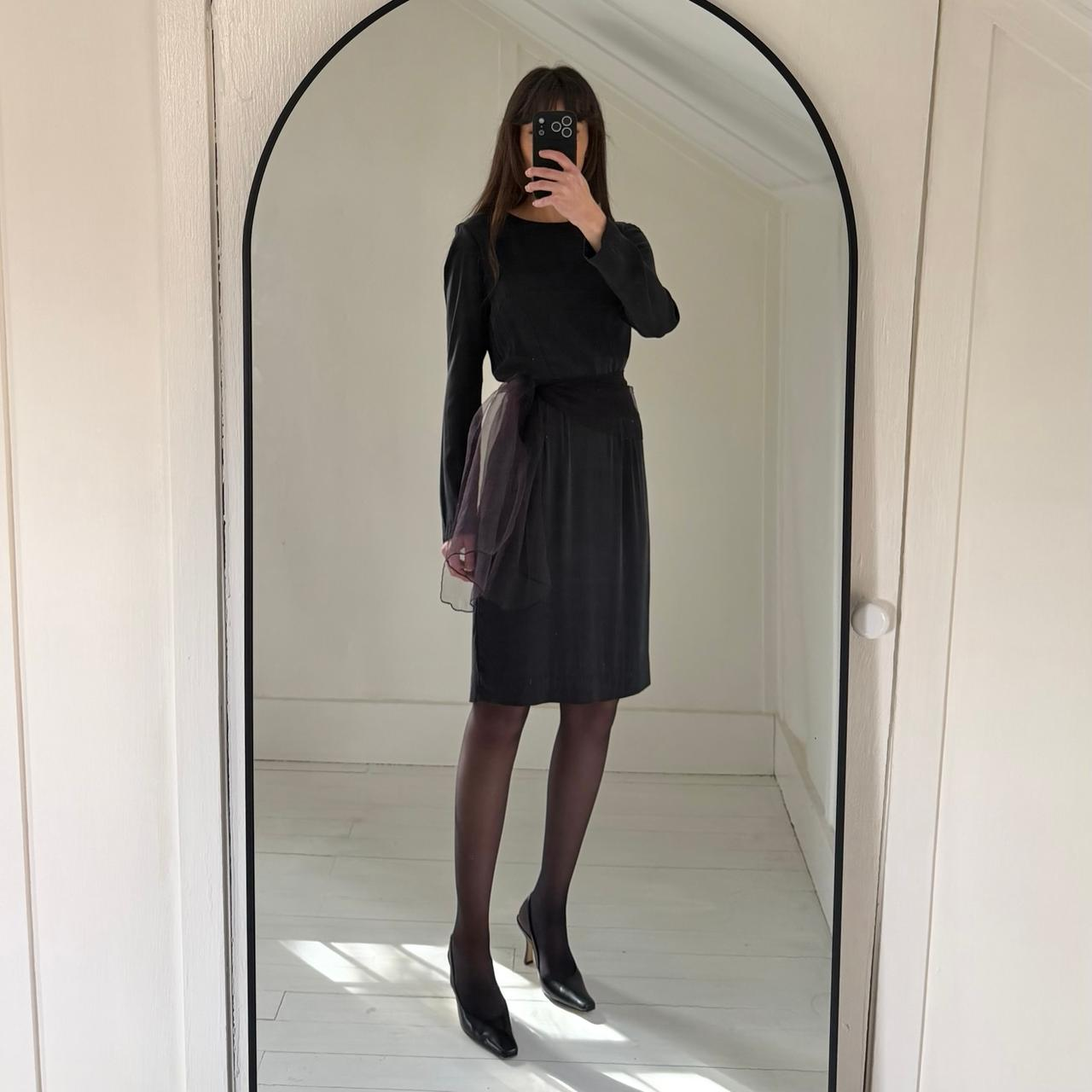 Acne Studios Vintage Y2K Silk Satin Long Sleeve Pencil Dress