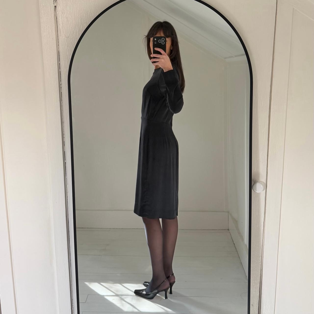 Acne Studios Vintage Y2K Silk Satin Long Sleeve Pencil Dress