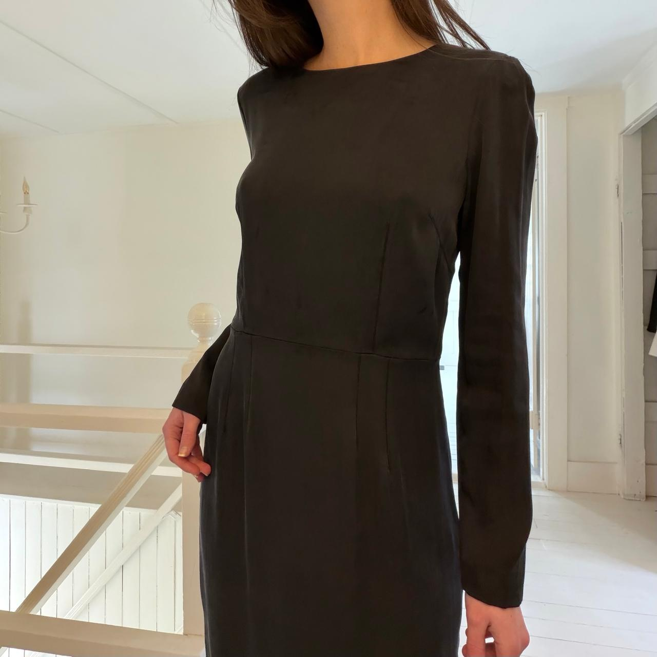 Acne Studios Vintage Y2K Silk Satin Long Sleeve Pencil Dress
