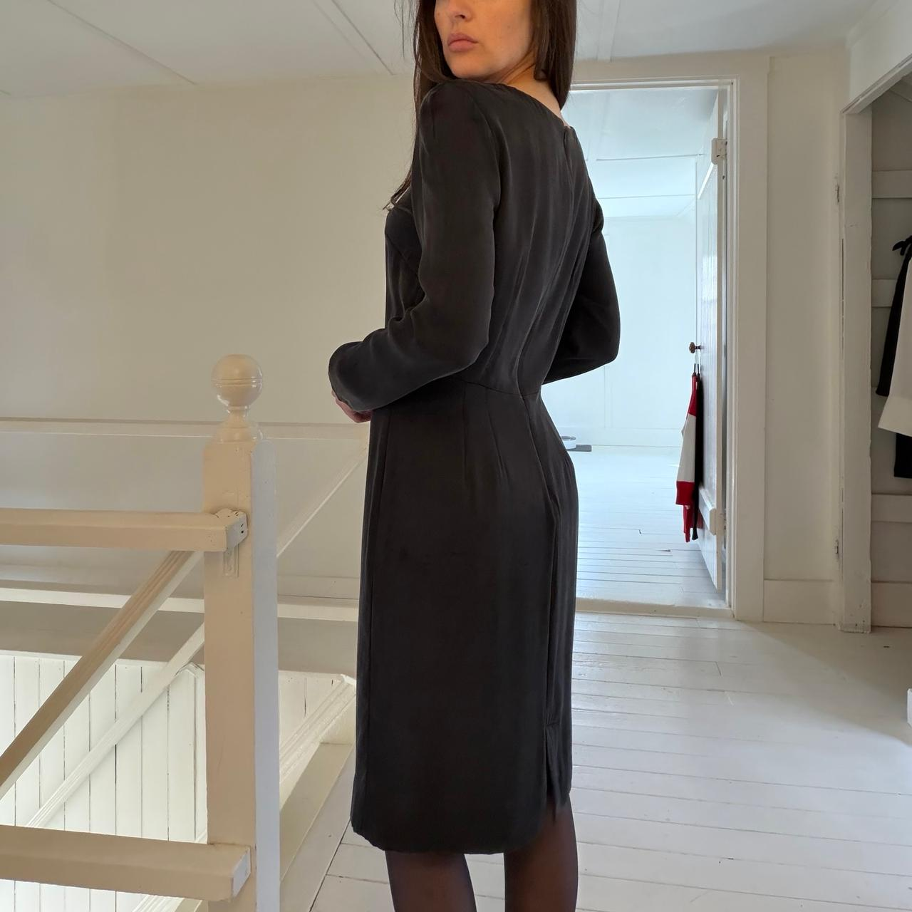 Acne Studios Vintage Y2K Silk Satin Long Sleeve Pencil Dress