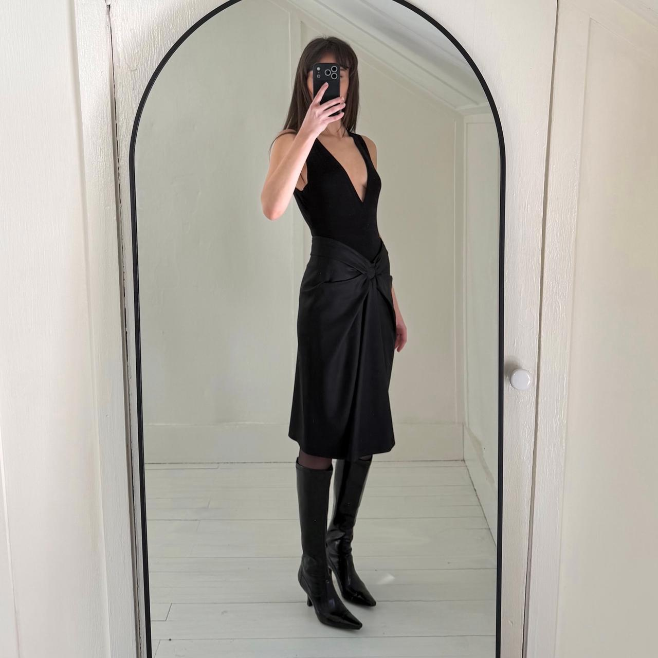 Jean Paul Gaultier Femme Vintage Y2K Wool Silk Pleated Pencil Skirt Size 8