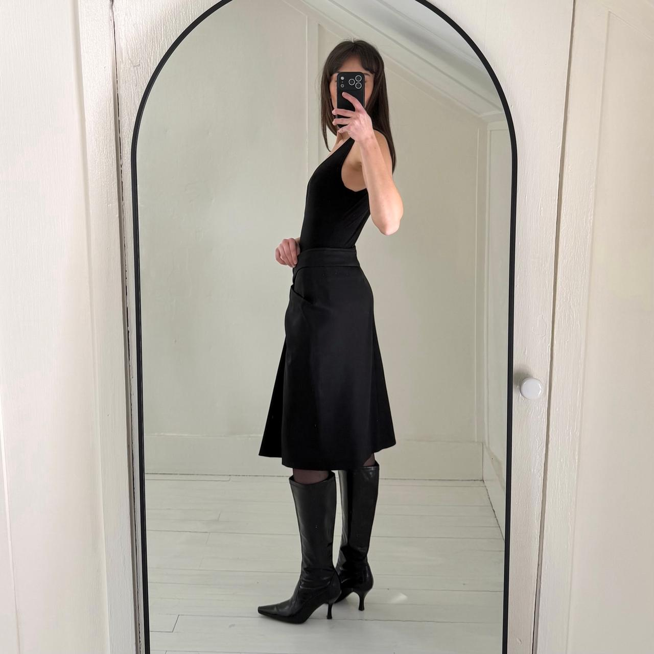 Jean Paul Gaultier Femme Vintage Y2K Wool Silk Pleated Pencil Skirt Size 8