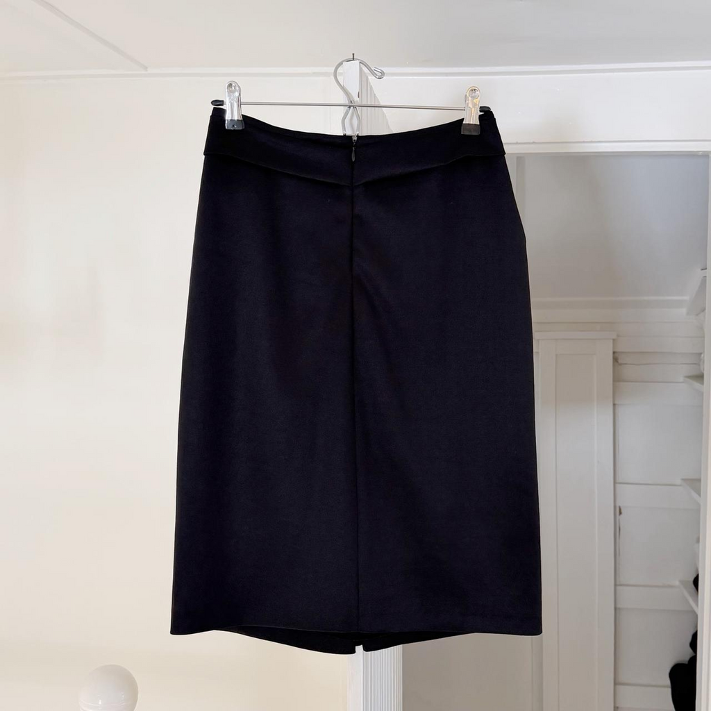 Jean Paul Gaultier Femme Vintage Y2K Wool Silk Pleated Pencil Skirt Size 8