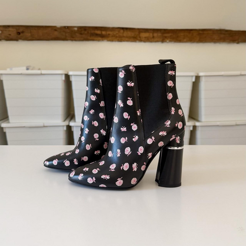 3.1 Phillip Lim Drum Floral Leather Heeled Chelsea Boot Size 36.5