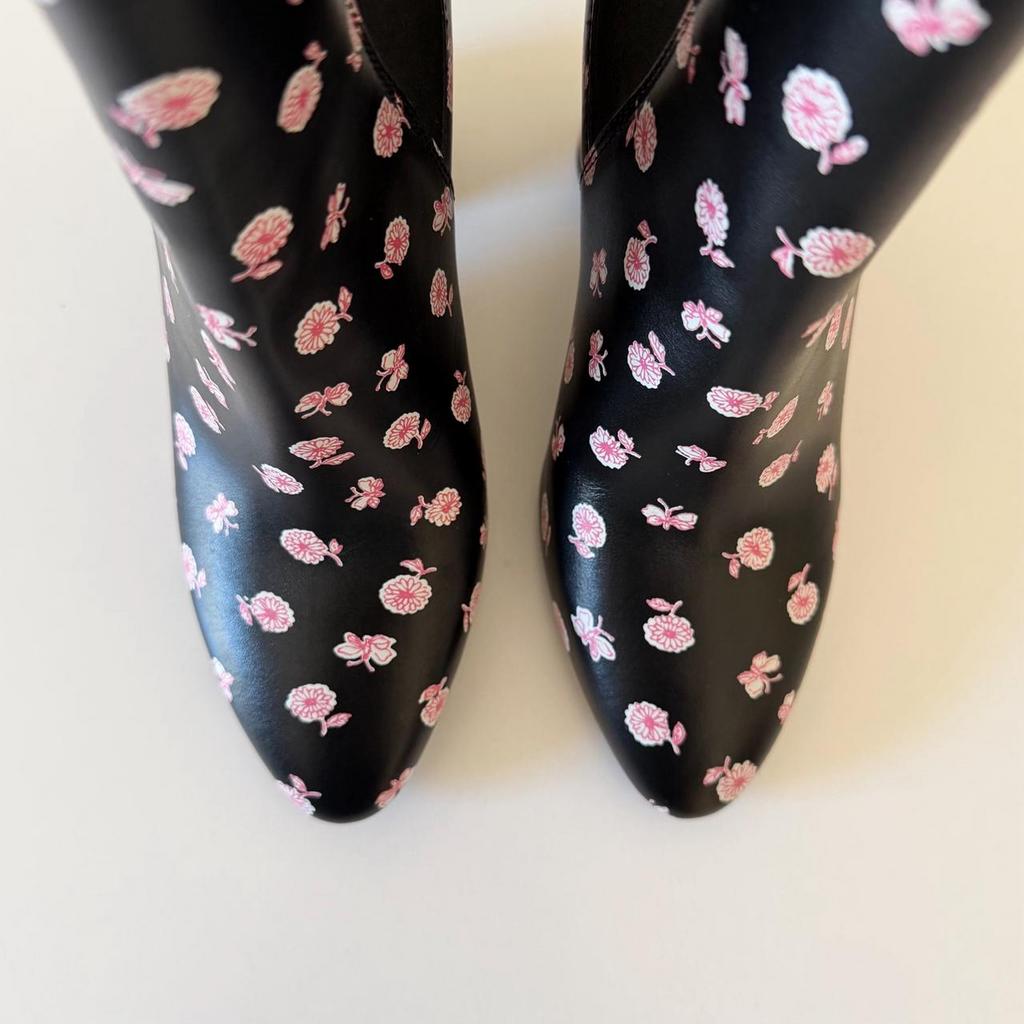 3.1 Phillip Lim Drum Floral Leather Heeled Chelsea Boot Size 36.5