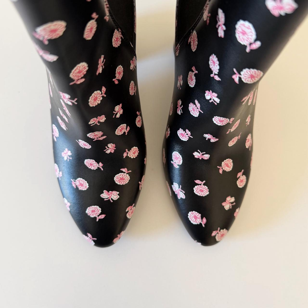 3.1 Phillip Lim Drum Floral Leather Heeled Chelsea Boot Size 36.5