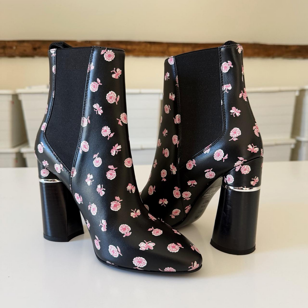 3.1 Phillip Lim Drum Floral Leather Heeled Chelsea Boot Size 36.5