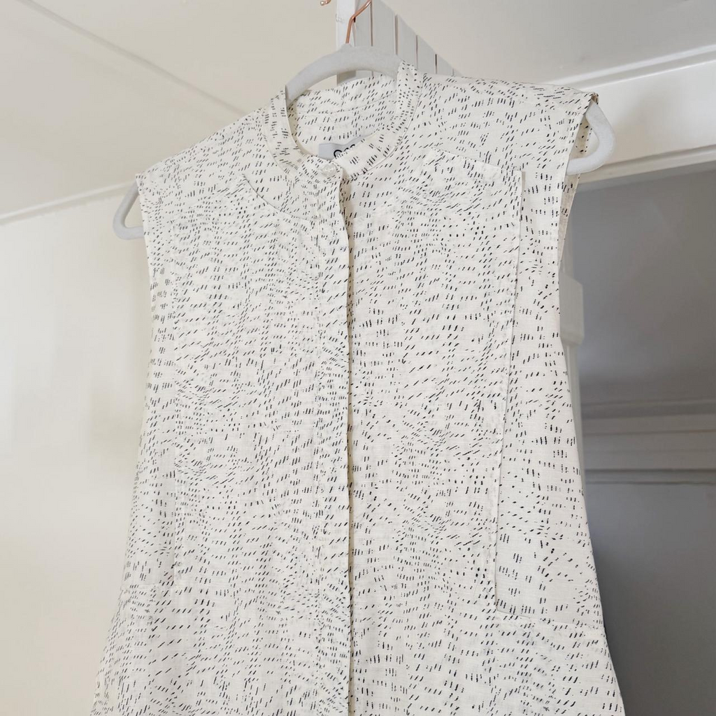 COS Printed Fluid Tie-Waist Midi Shirt Dress in Champagne NWT Size 6