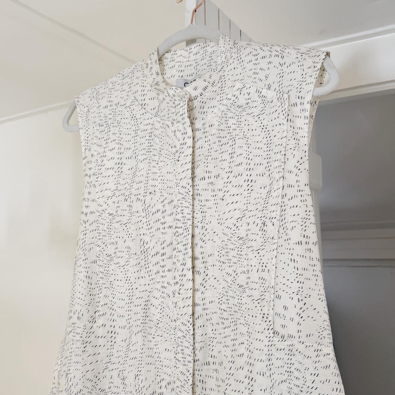 COS Printed Fluid Tie-Waist Midi Shirt Dress in Champagne NWT Size 6