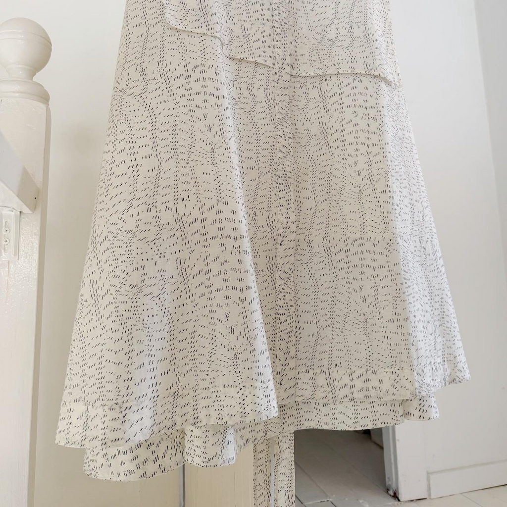 COS Printed Fluid Tie-Waist Midi Shirt Dress in Champagne NWT Size 6