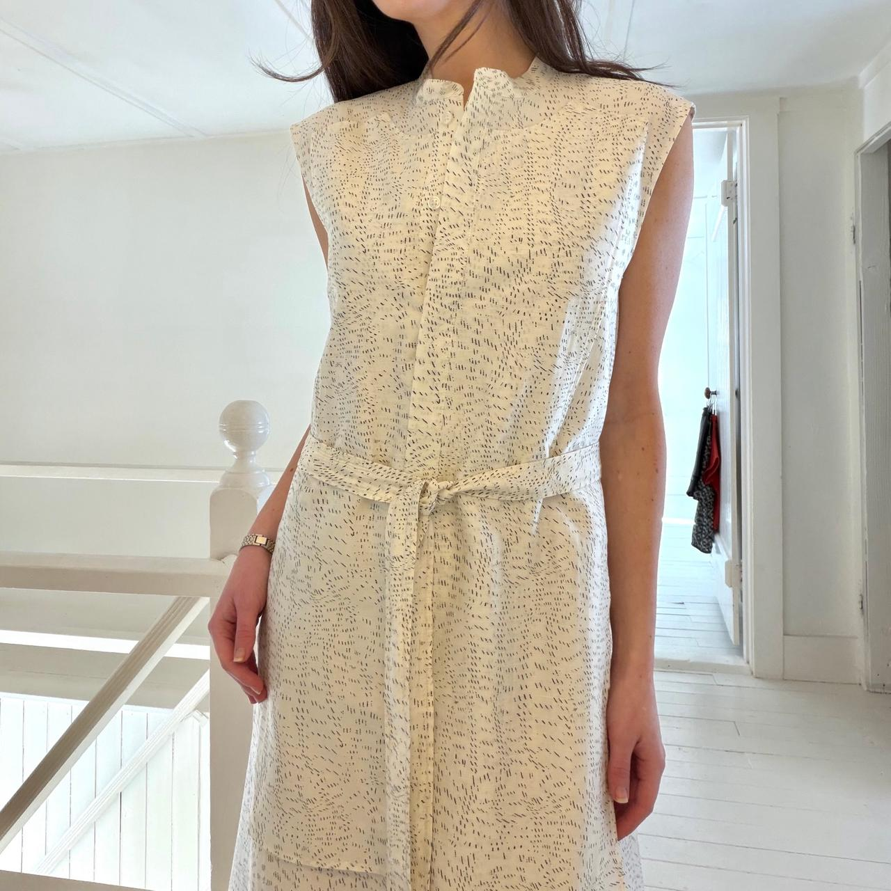 COS Printed Fluid Tie-Waist Midi Shirt Dress in Champagne NWT Size 6