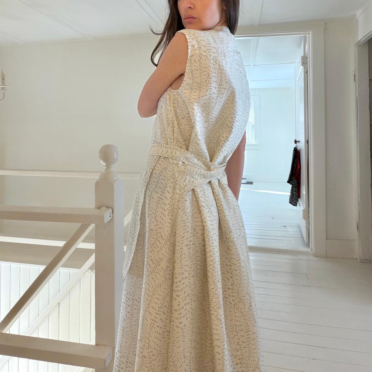 COS Printed Fluid Tie-Waist Midi Shirt Dress in Champagne NWT Size 6