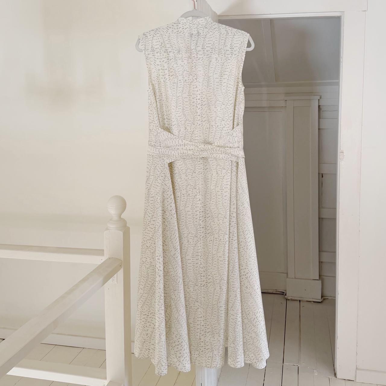 COS Printed Fluid Tie-Waist Midi Shirt Dress in Champagne NWT Size 6