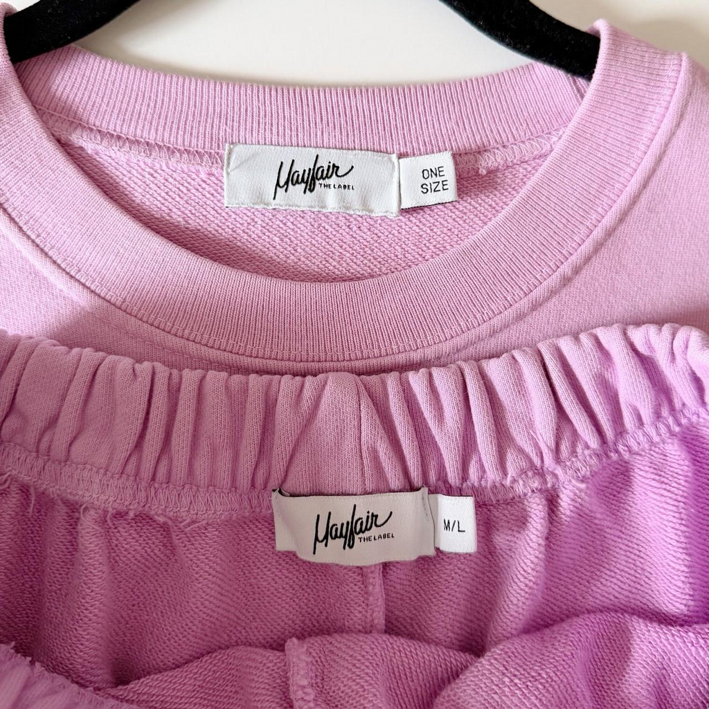 The Mayfair Group Power To The Youth Lilac Crew & Shorts Set Size OS / M/L