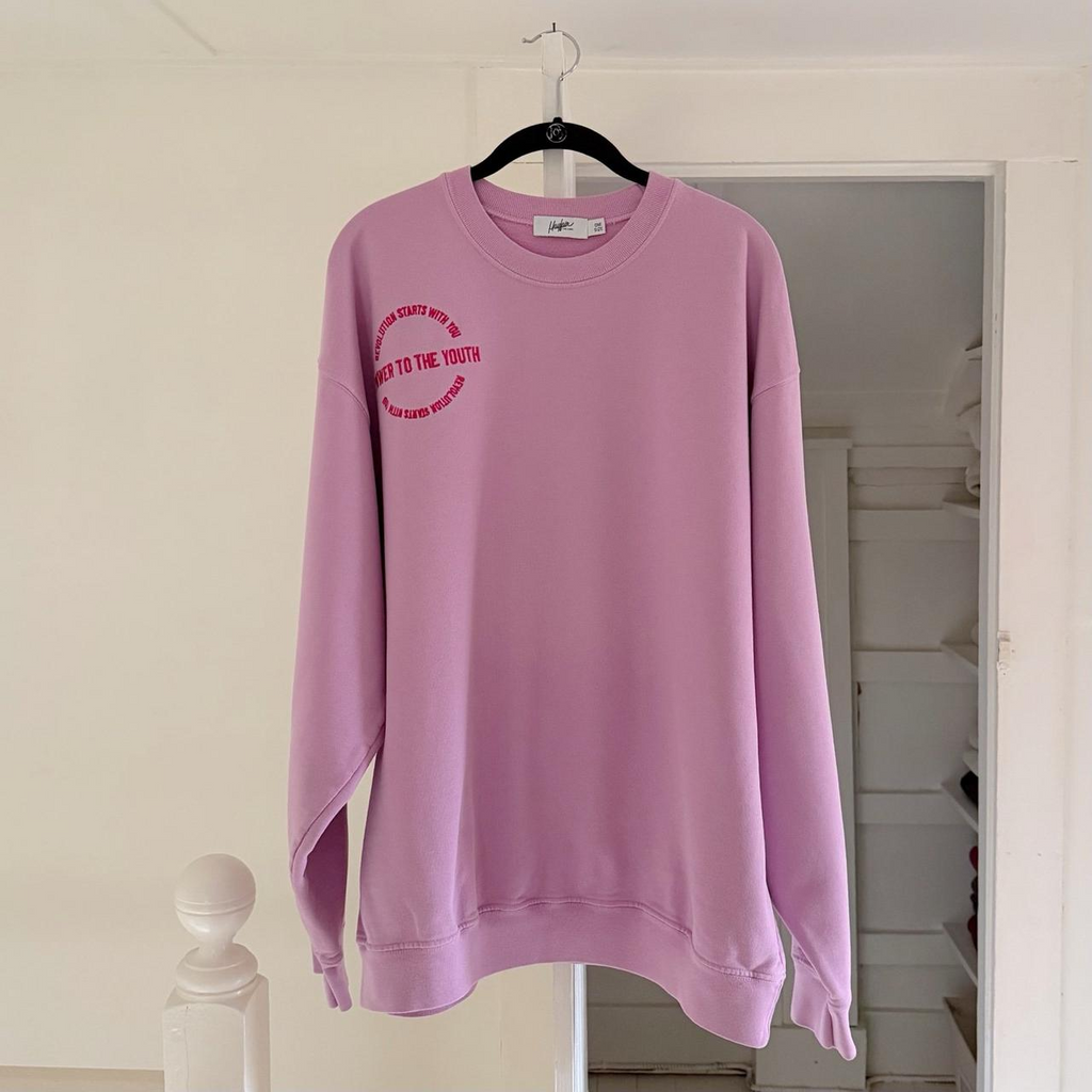 The Mayfair Group Power To The Youth Lilac Crew & Shorts Set Size OS / M/L
