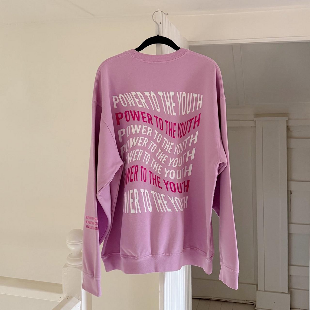 The Mayfair Group Power To The Youth Lilac Crew & Shorts Set Size OS / M/L