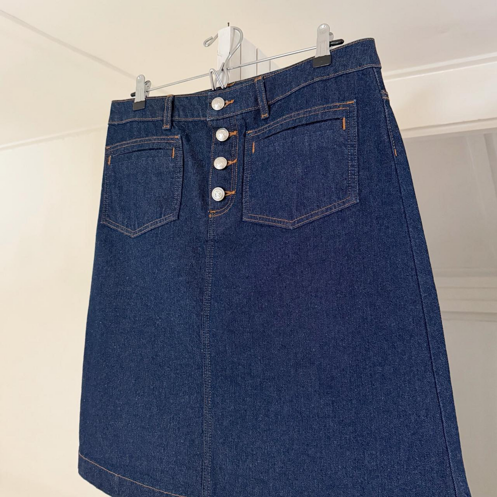 APC Michelle Denim Jupe Skirt in Indigo Delave Size EU 40