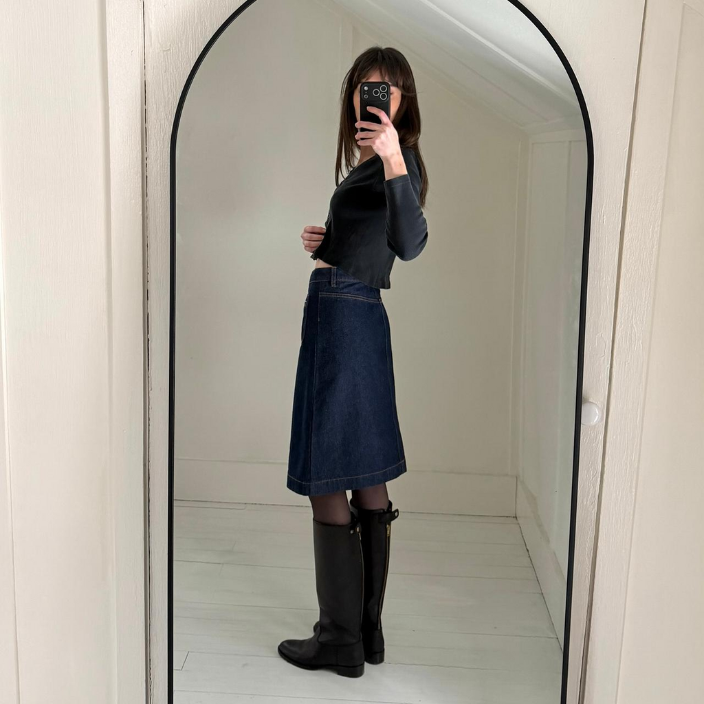 APC Michelle Denim Jupe Skirt in Indigo Delave Size EU 40