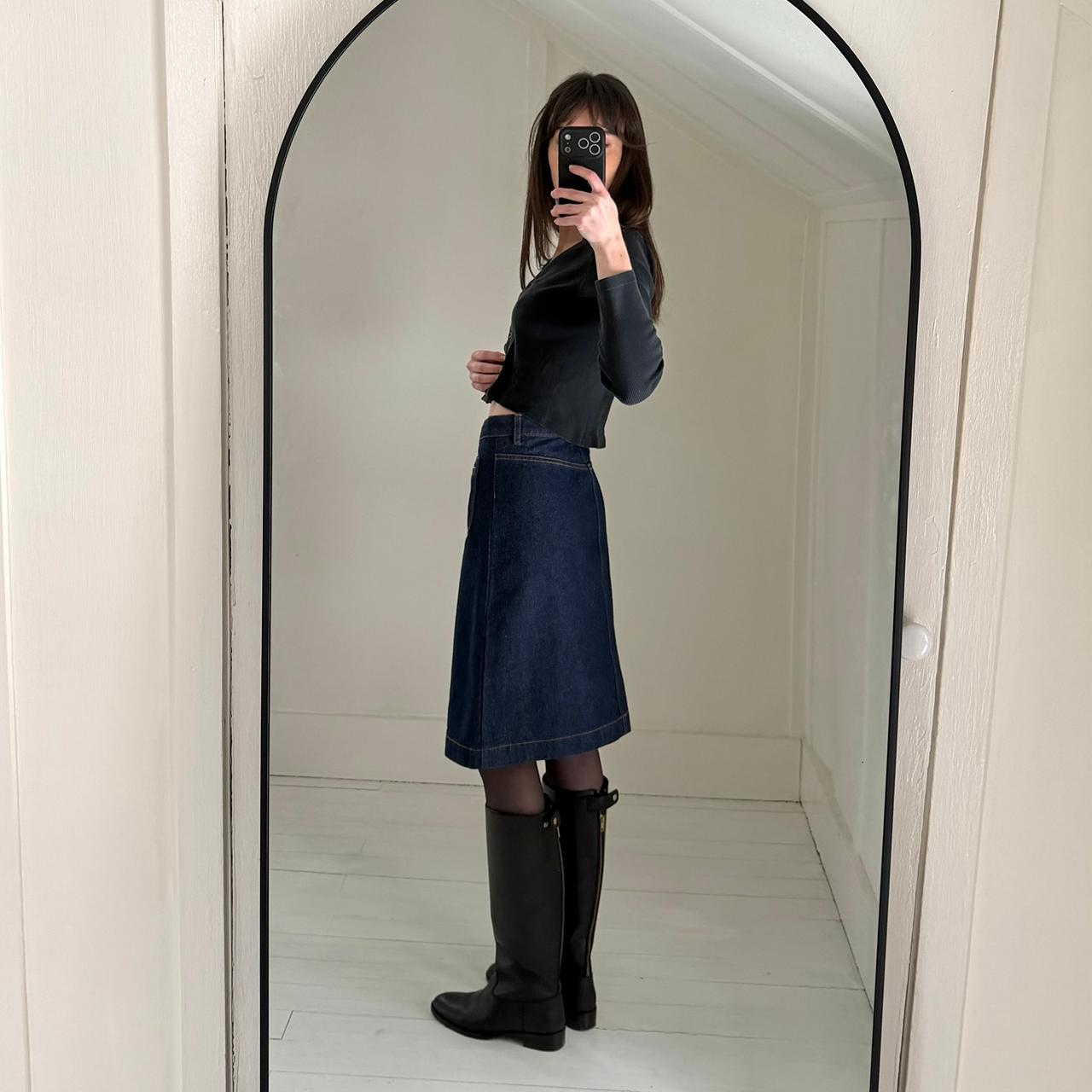 APC Michelle Denim Jupe Skirt in Indigo Delave Size EU 40