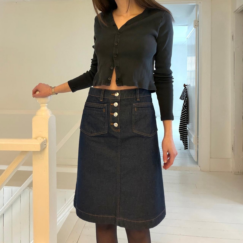 APC Michelle Denim Jupe Skirt in Indigo Delave Size EU 40