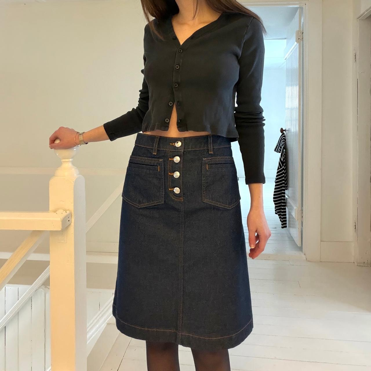 APC Michelle Denim Jupe Skirt in Indigo Delave Size EU 40