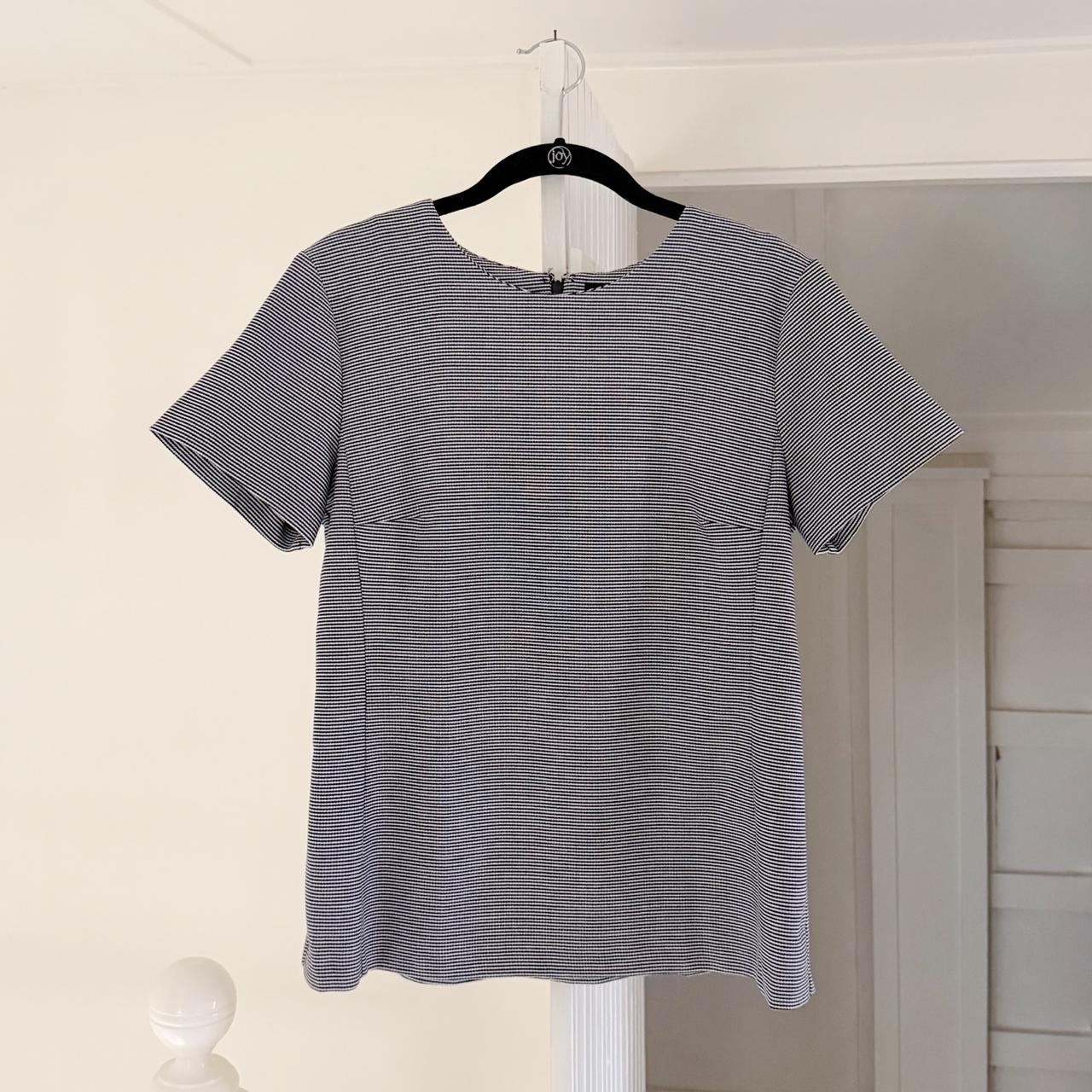 Ann Taylor Houndstooth Structured Short Sleeve Top Size 6