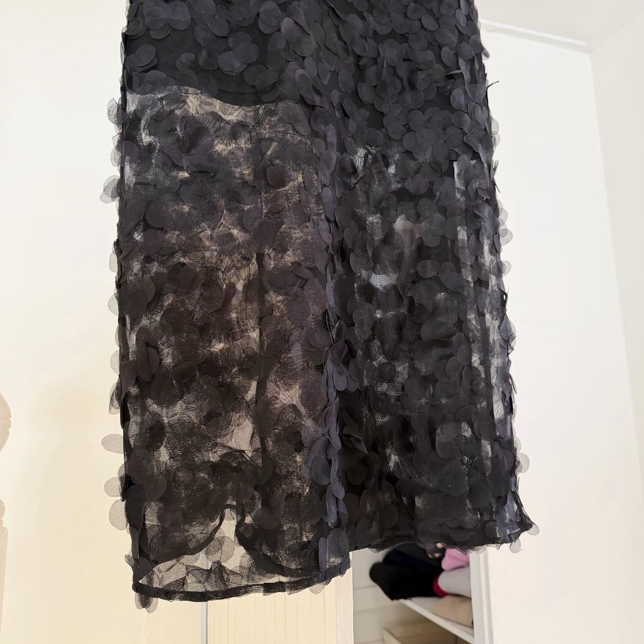 Mijeong Park Sheer Appliqued Midi Skirt in Black NWT Size L