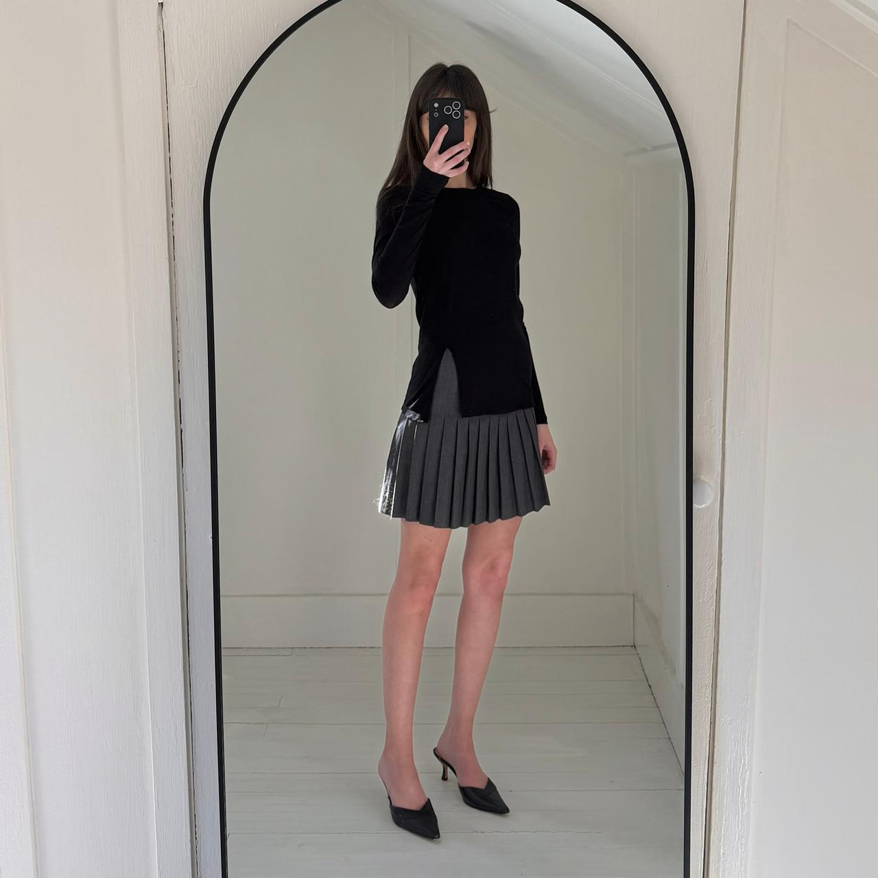 W by Worth Knit Asymmetric Slit Long Sleeve Top Size P